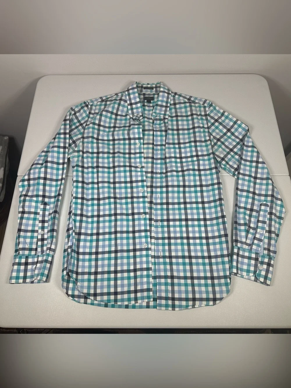 J. Crew Gingham Plaid Slim Fit Button Down Shirt